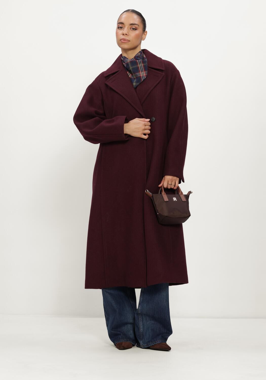 Bordeaux SELECTED WOMEN Mantel SLWVALERIE WOOL BLEND COAT - large