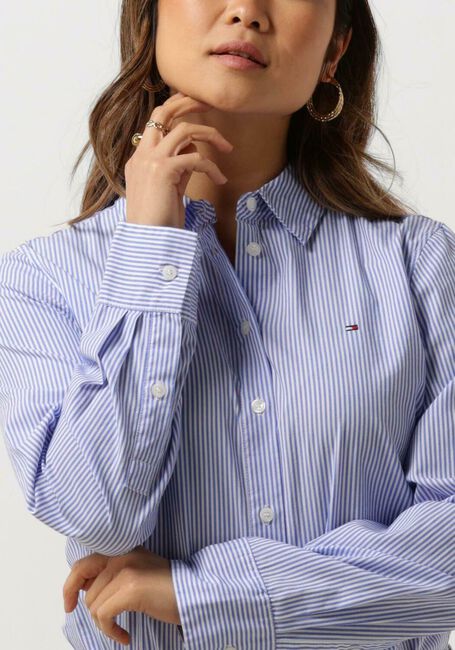 Lichtblauwe TOMMY HILFIGER  ESSENTIAL STP REGULAR SHIRT - large