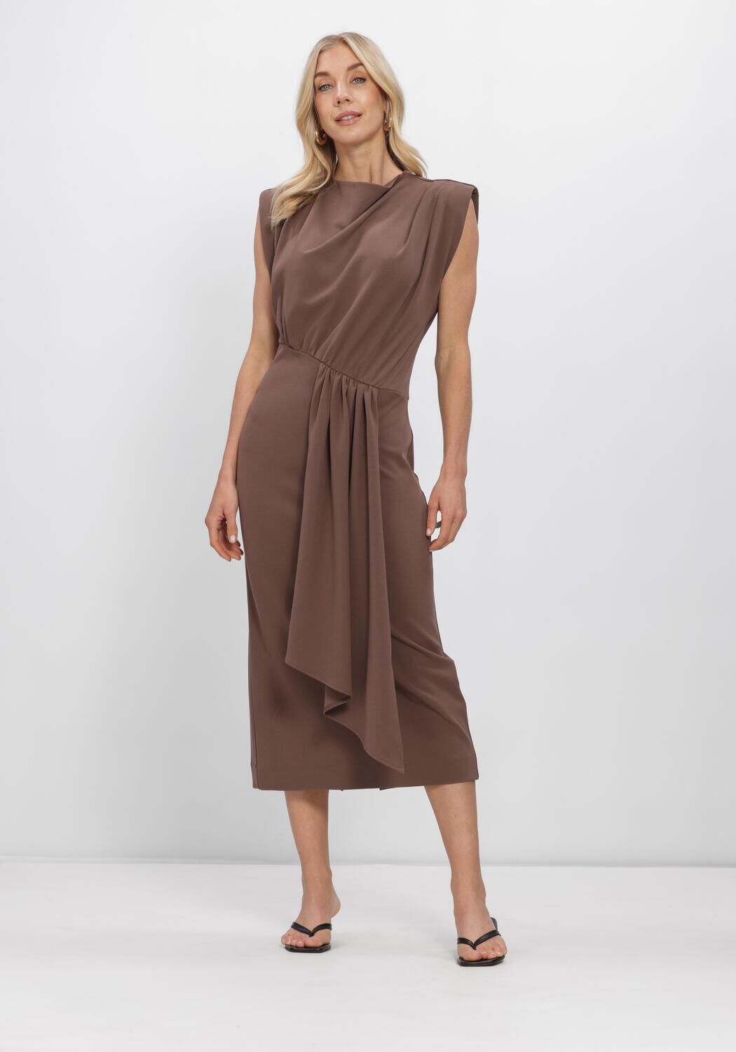 Bruine CO'COUTURE Jurken FALCONCC PLEAT DRESS - large