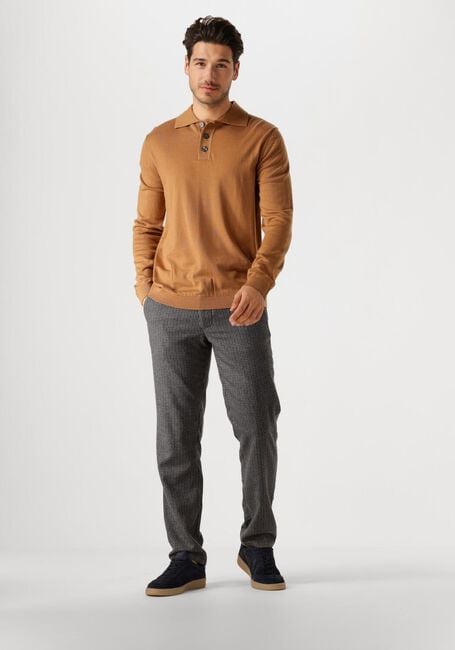 SELECTED HOMME Pull SLHTRAY LS KNIT MERINO POLO en camel - large