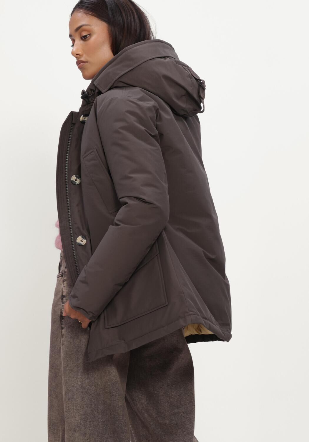Taupe AIRFORCE Gewatteerde jas 4 POCKET PARKA - large