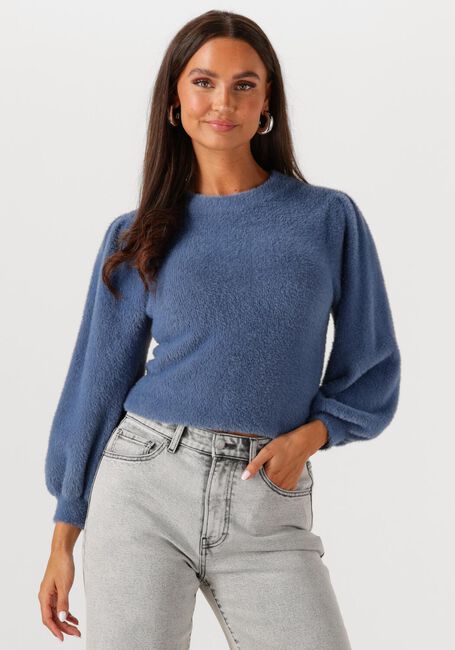 CATWALK JUNKIE Pull FUZZY PUFF SLEEVE KNIT en bleu - large
