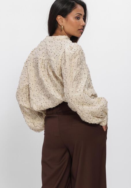 Beige NUKUS  LIZZY BLOUSE VNECK DOTS - large