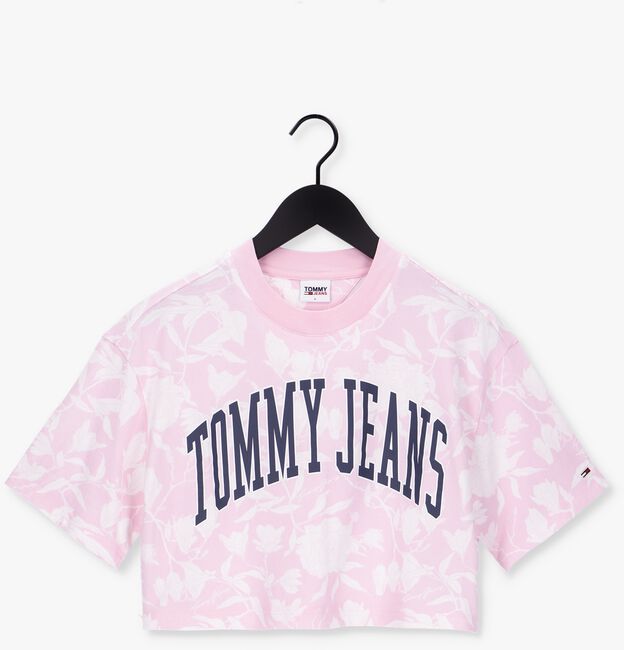 TOMMY JEANS T-shirt TJW AOP COLLEGIATE T en rose - large