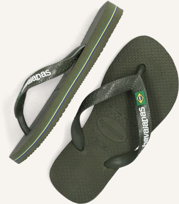 Groene HAVAIANAS Slippers BRASIL LOGO KIDS Groene HAVAIANAS Slippers BRASIL LOGO KIDS - large
