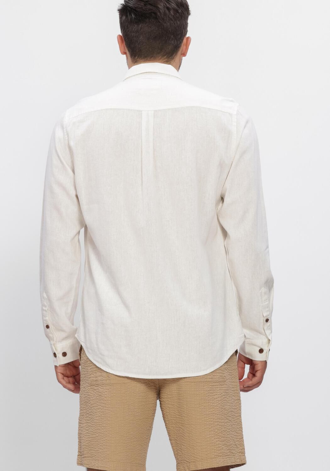 ANERKJENDT Chemise d&eacute;contract&eacute; AKLEIF COT/LINEN/VIS L/S SHIRT &Eacute;cru - large