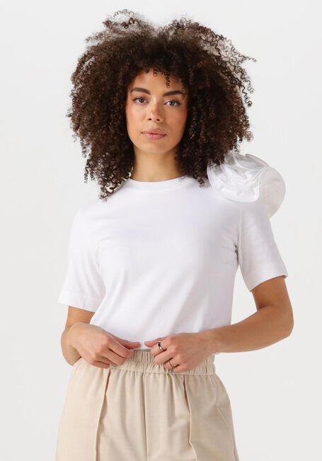 JANSEN AMSTERDAM T-shirt ROXY T-SHIRT CO 105 SHORT SLV FLOWER DETAIL en blanc - large