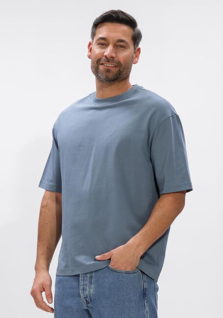 Blauwe SELECTED MEN T-shirt SLHRELAXASPEN 2-PLY SS O-NECK NOOS - large