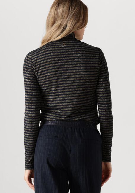 SUMMUM Longsleeves TURTLE NECK TOP LUREX RIB STRIPE en bleu - large