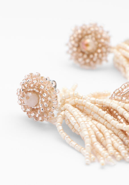 Witte PAULIE POCKET Sieraad FRINGE FLAIR EARRINGS - large