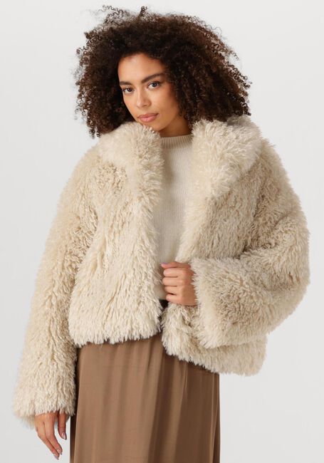 SECOND FEMALE Manteau Teddy OPHIE JACKET en beige - large