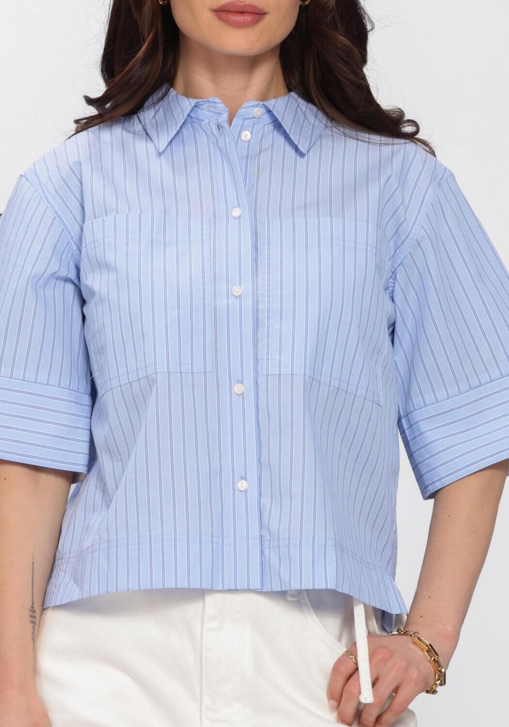 ROUGE EDIT ROUPAIGE 2/4 SHIRT / PF Blouses en bleu - large
