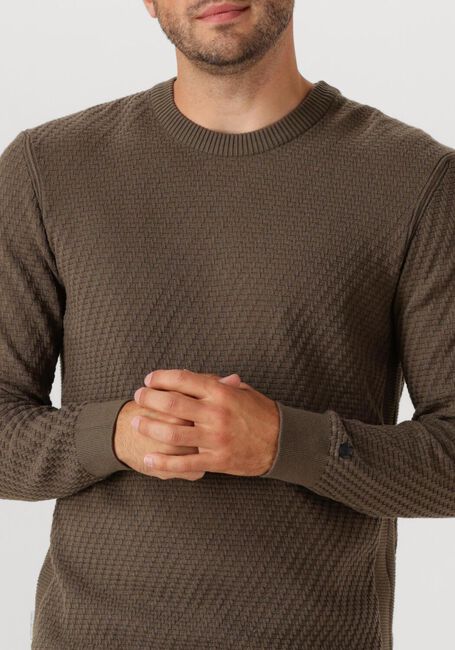 CAST IRON Pull REGULAR FIT COTTON STRETCH STRUCTURE en marron - large