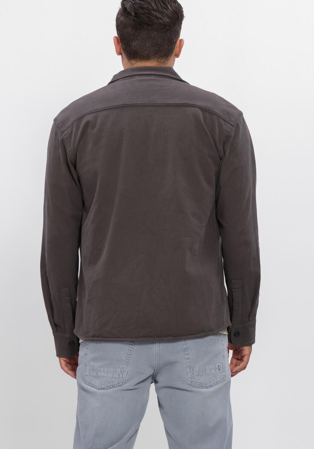 BUTCHER OF BLUE Surchemise PHIL PEACHED JERSEY OVERSHIRT Gris fonc&eacute; - large