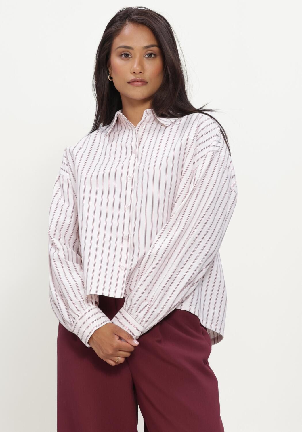 Witte MODSTR&Ouml;M Top DILANMD STRIPE SHIRT - large