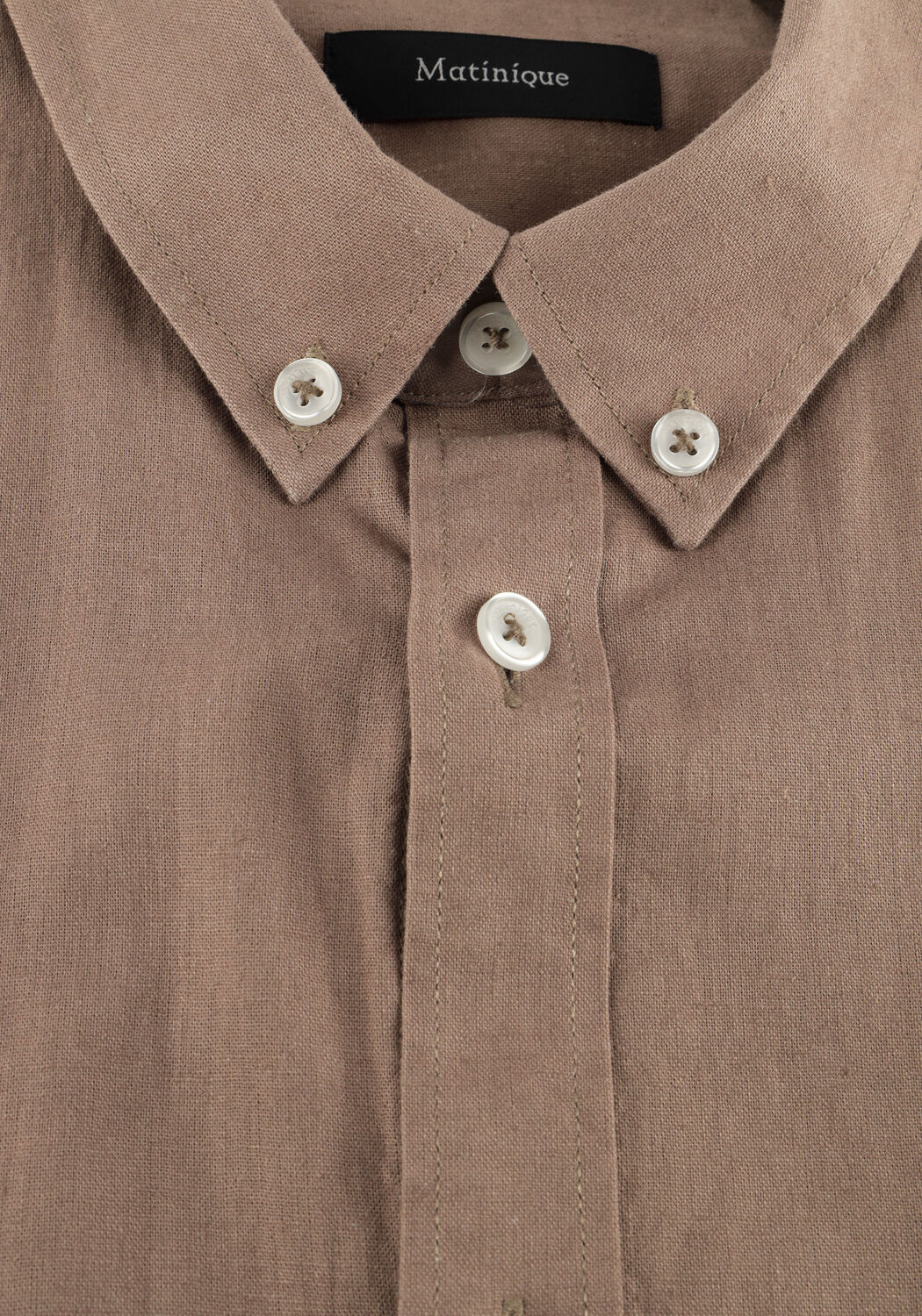 MATINIQUE Chemise d&eacute;contract&eacute; MATROSTOL BD SS en marron - large