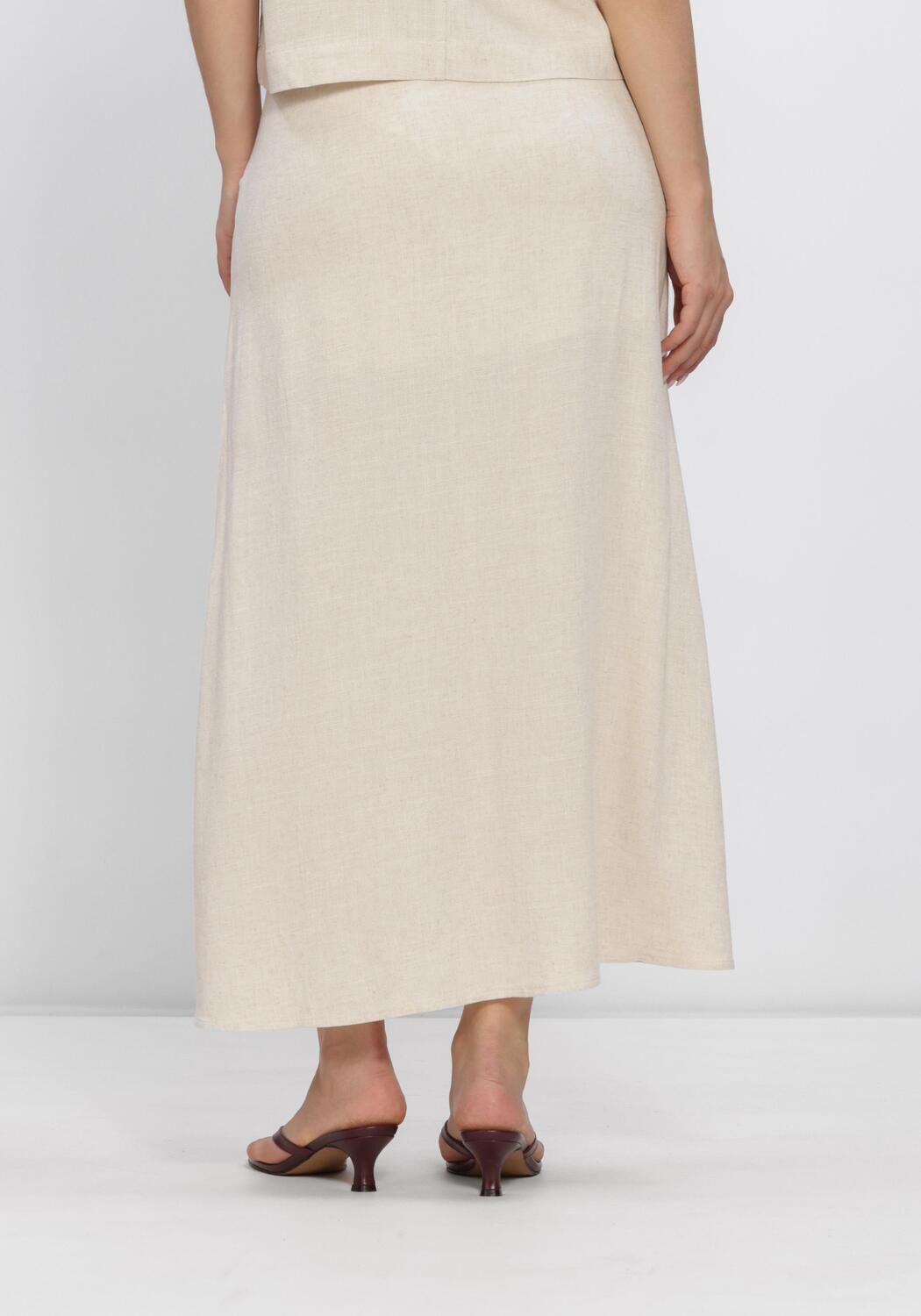 SELECTED WOMEN Jupe maxi SLFVIVA HW ANKLE LINEN BLEND SKIRT en beige - large