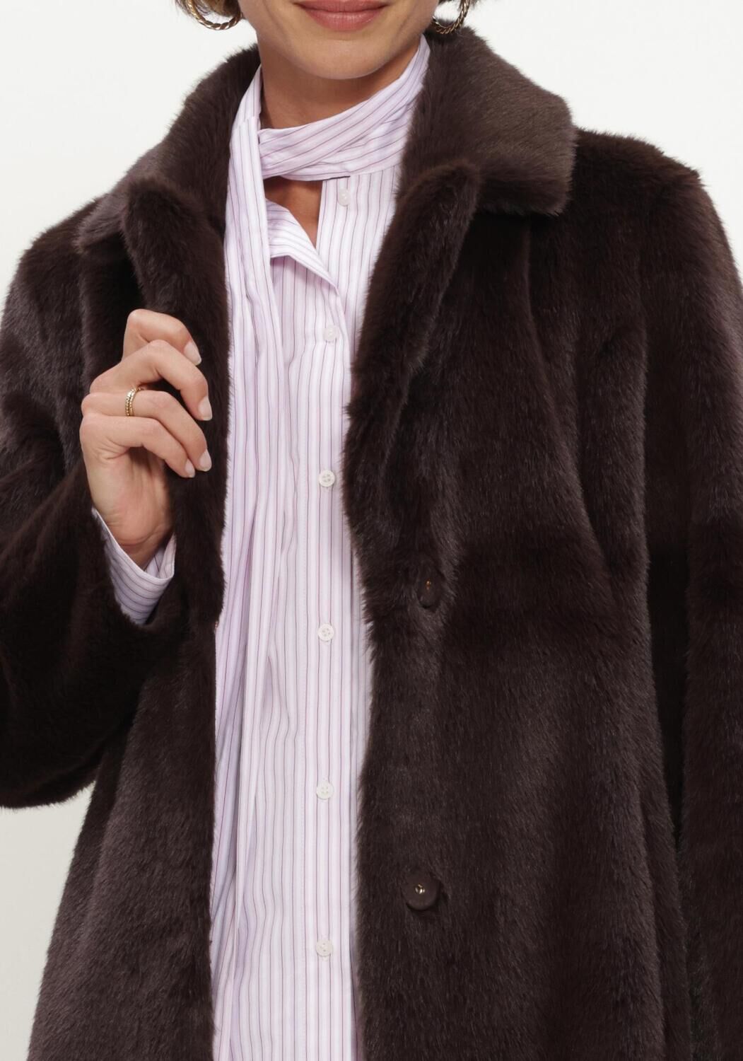 BEAUMONT Manteau en fausse fourrure COBY COAT en marron - large