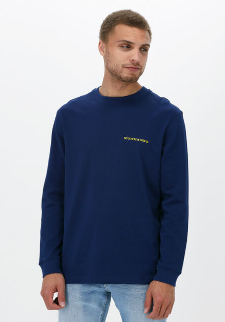 SCOTCH & SODA Pull UNISEX LONG-SLEEVED TEE en bleu - large