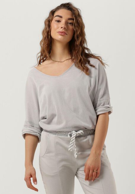 Grijze 10DAYS Top THIN SWEATER WAFFLE - large