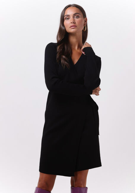 Y.A.S. Mini robe YASHALTON LS KNIT WRAP DRESS en noir - large