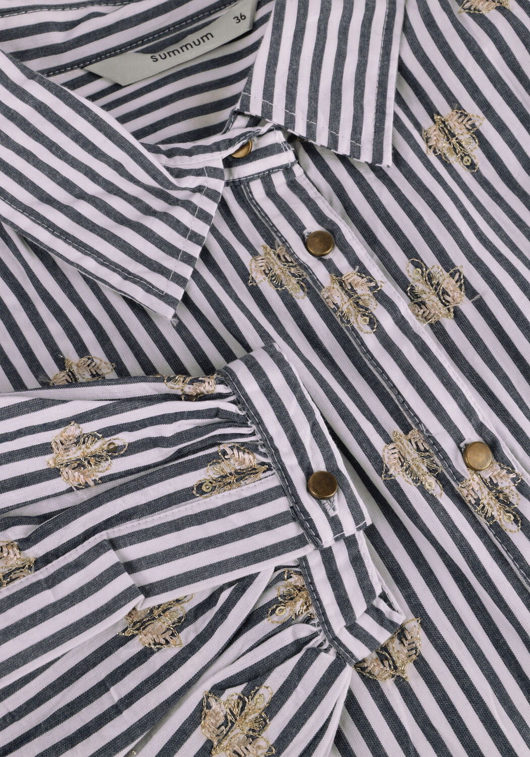 Witte SUMMUM  BLOUSE SCATTERED EMBROSTRIPE - large