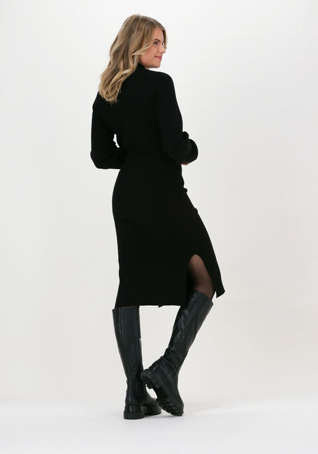 Zwarte MSCH COPENHAGEN Midi jurk MALLORY LIKE LS DRESS - large
