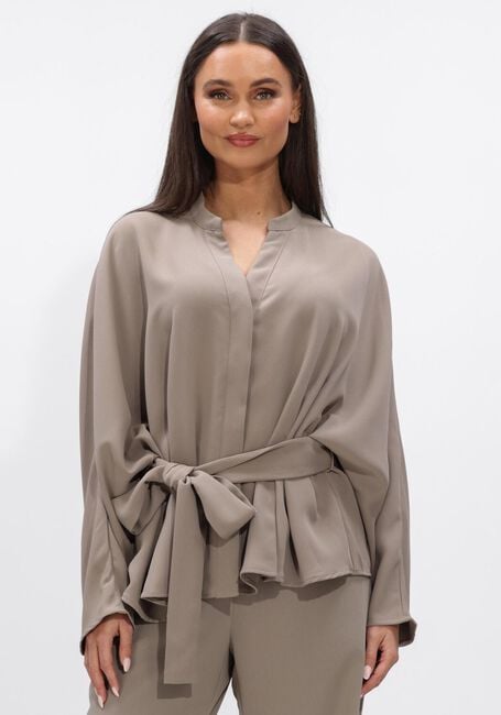 Taupe NEO NOIR  ELLERY CREPE BLOUSE - large
