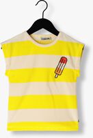 CARLIJNQ T-shirt STRIPES YELLOW - BOXY SHIRT WITH EMBROIDERY en jaune