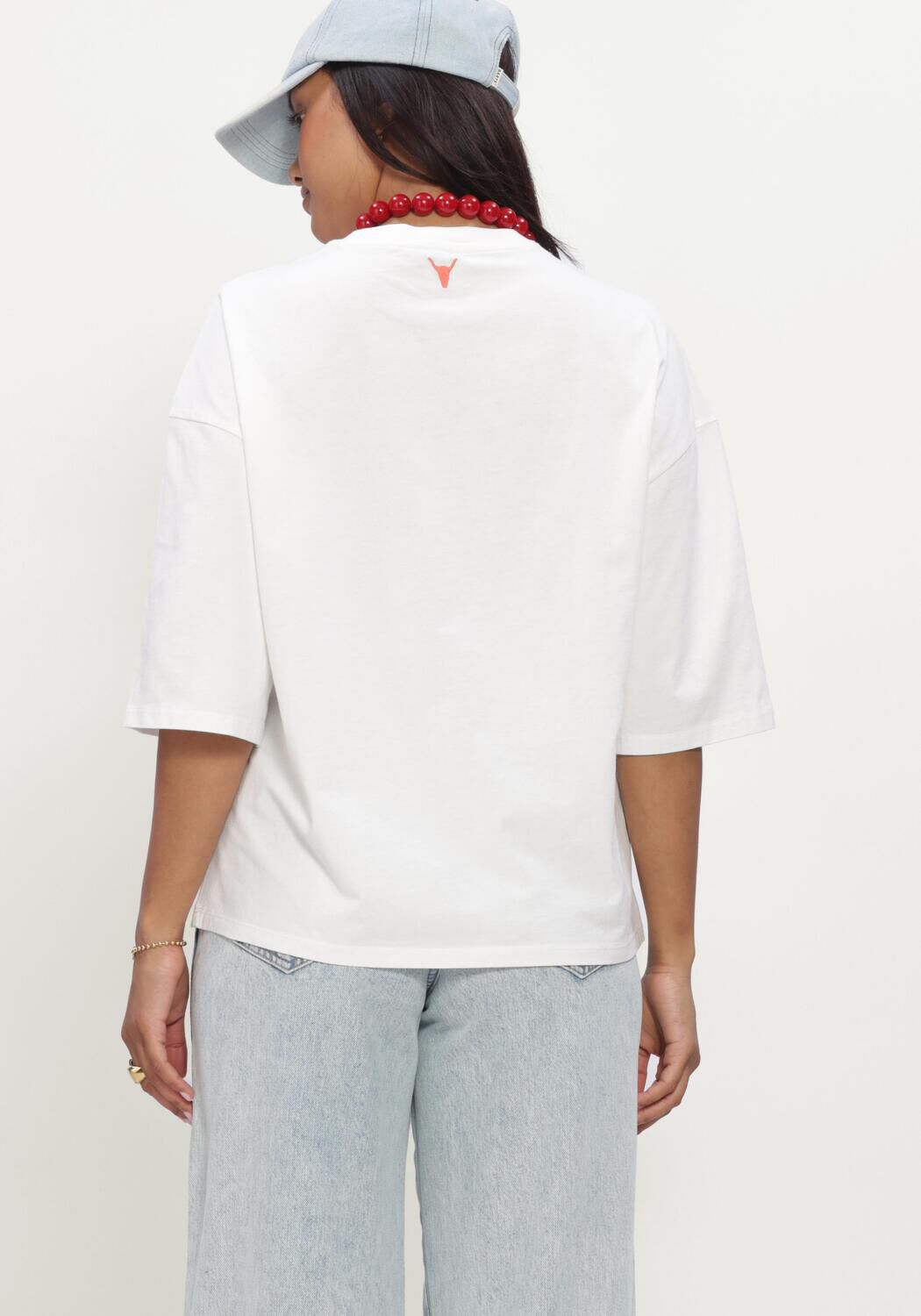 Witte ALIX THE LABEL Tops & T-shirts LADIES KNITTED 14 THE LABEL T-SHIRT - large