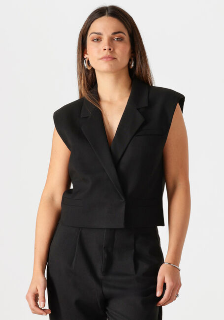 Zwarte COPENHAGEN MUSE Gilet CMTAILOR-SHORT WAISCOAT - large