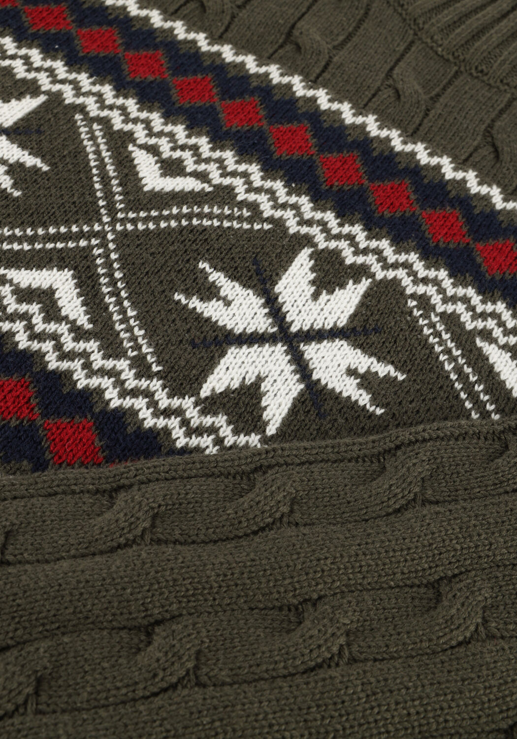 Donkergroene SELECTED MEN Coltrui SLHFLAKE LS KNIT CABLE HIGH NE - large