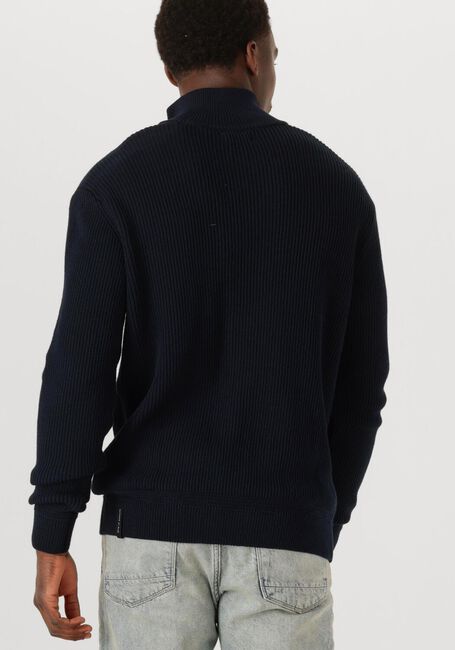 Donkerblauwe BUTCHER OF BLUE Trui GALWAY HALF ZIP - large