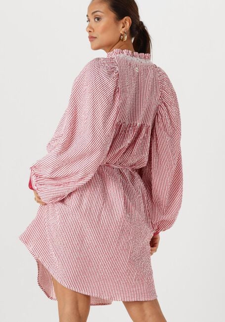 Rode POM AMSTERDAM Mini jurk DRESS SEERSUCKER RED WHITE - large