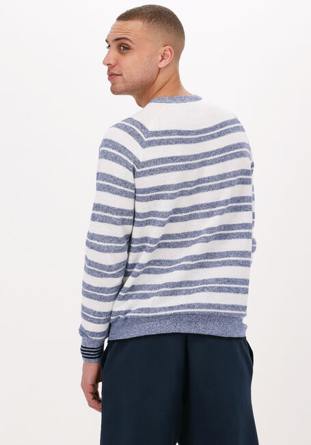 SCOTCH & SODA Pull STRUCTURED KNIT LINEN-BLEND CREWNECK PULLOVER en bleu - large