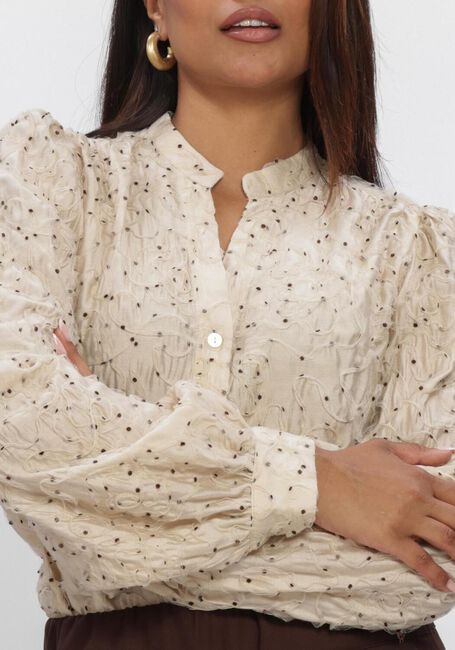 Beige NUKUS  LIZZY BLOUSE VNECK DOTS - large