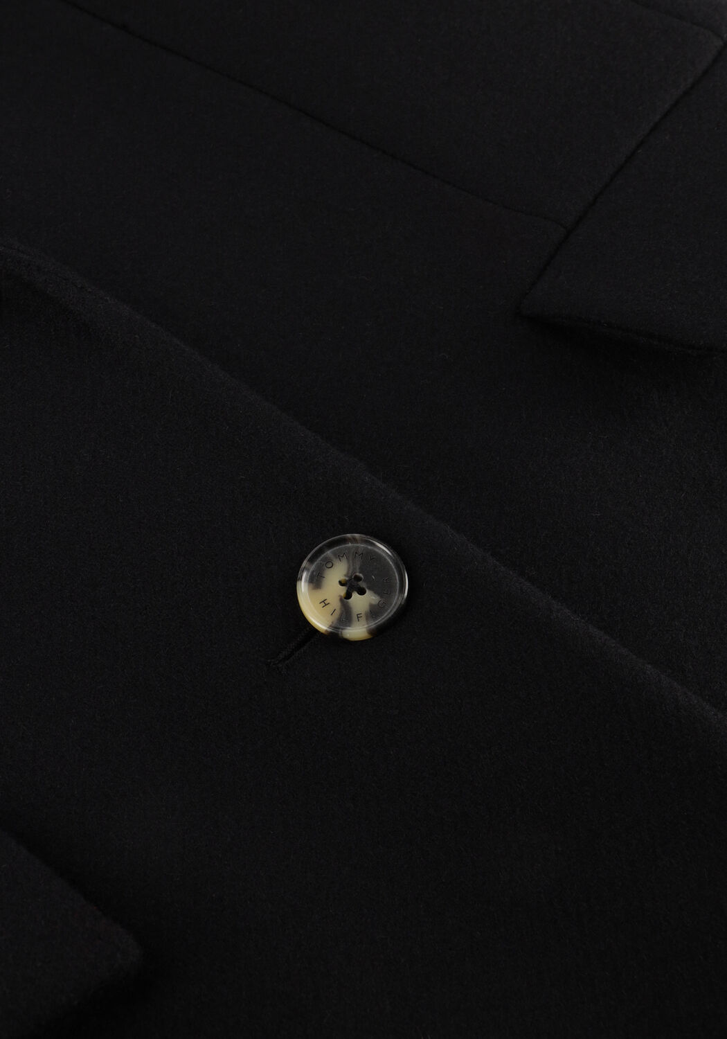 Zwarte TOMMY HILFIGER Mantel CLASSIC SB WOOL REG MAXI COAT - large