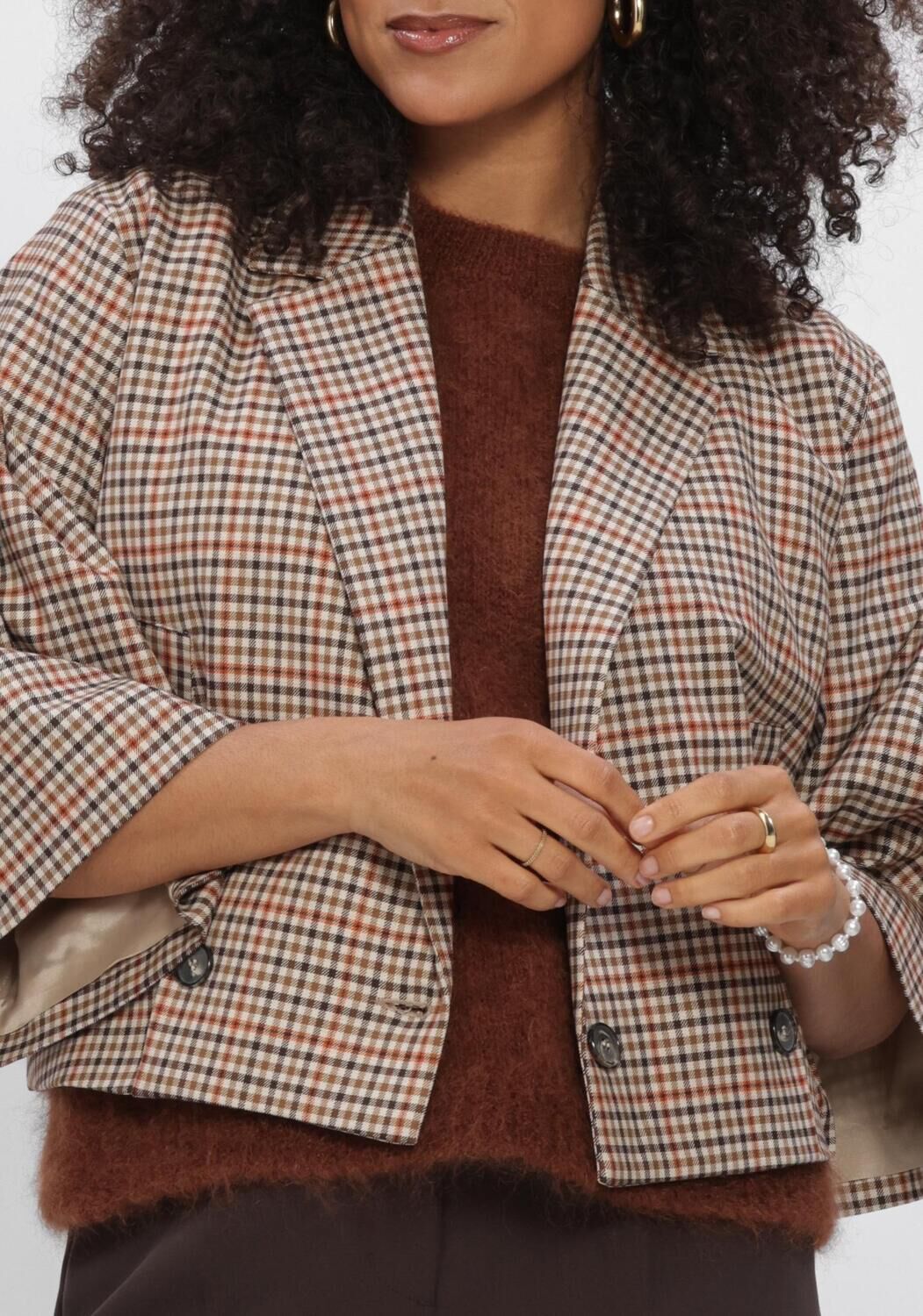 SUMMUM Jack BLAZER CHECK GOJI BERRY en marron - large