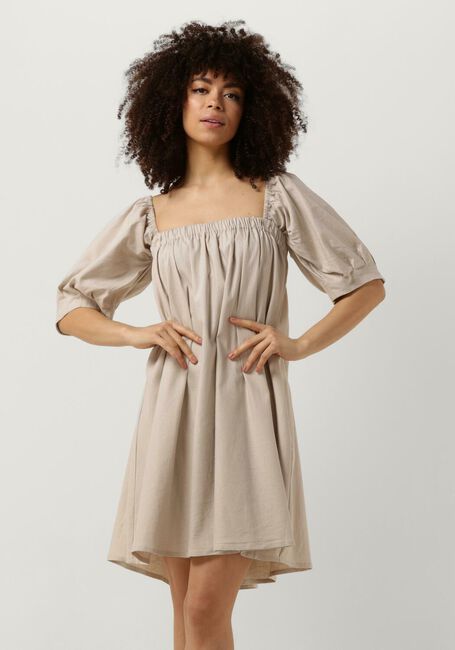 GESTUZ Mini robe LIZAGZ LINEN SHORT DRESS en beige - large