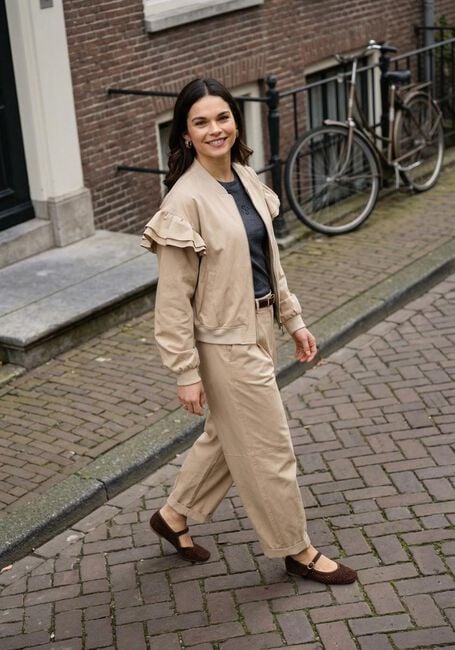 SUMMUM Pantalon large TROUSERS BALLOON FIT en beige - large