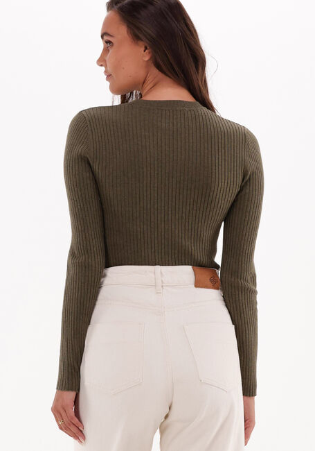 Groene SELECTED WOMEN Trui LYDIA NEW RIB LS KNIT O-NECK B - large