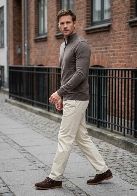 STEFANO LAURAN Pull HALF ZIP ANDERS en marron - large