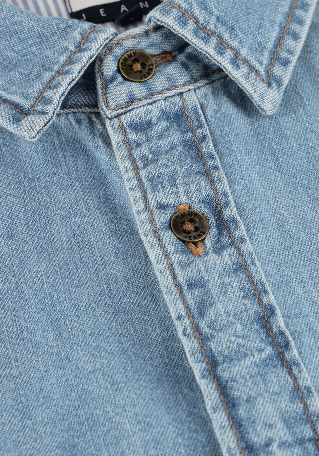 Blauwe TOMMY JEANS Casual overhemd LS REGULAR DENIM SHIRT EXT - large