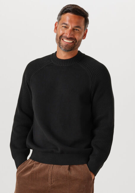 Zwarte SELECTED MEN Trui SLHDERECK LS KNIT RELAXER RIB MOCK NECK - large