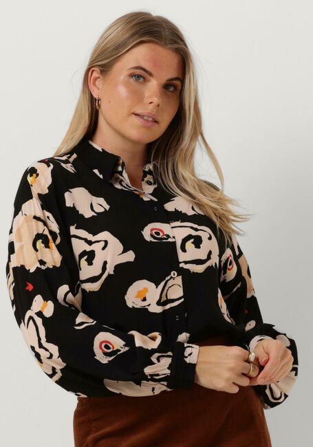 POM AMSTERDAM FLOWER GLORY BLACK Blouses en noir - large