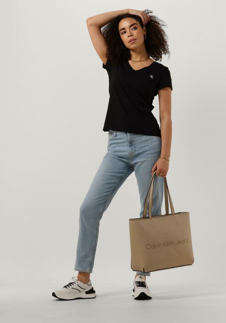 CALVIN KLEIN T-shirt CK EMBROIDERY STRETCH en noir - large