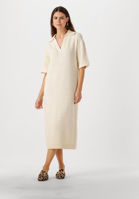 Gebroken wit Y.A.S. Midi jurk YASCIBYL 2/4 LONG KNIT DRESS - large