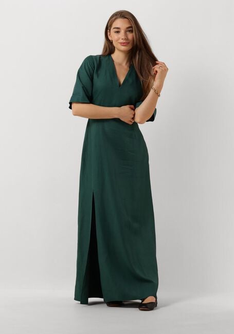VANILIA Robe maxi LINNEN OPEN BACK DRESS en vert - large