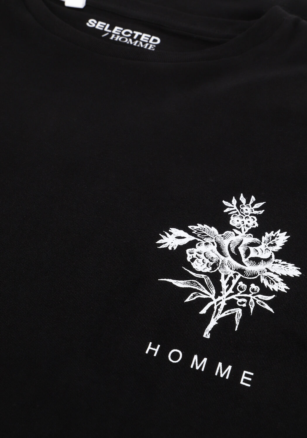 SELECTED MEN T-shirt SLHLOOSE-PAW SS O-NECK TEE EX en noir - large