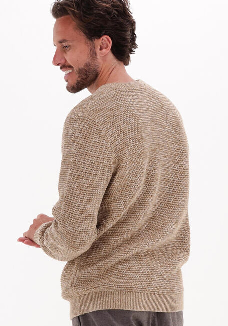 SELECTED HOMME Pull VINCE LS KNIT BUBBLE CREW NECK NAW en camel - large